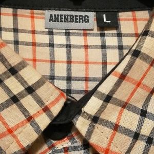 Anenberg Plaid Long Sleeve Button Down
